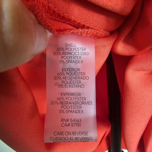 Calvin Klein Red Belted Knee Length Dress Sz 6 Elastic Waist Stretch Cap Sleeve - Picture 8 of 13